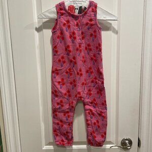 Hanna Andersson Pink Posies Muslin Romper, 3T